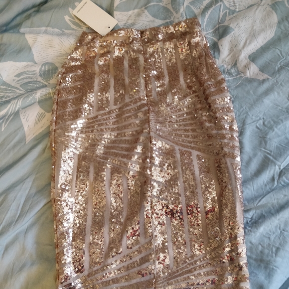 Champagne sequined skirt - Picture 2 of 3
